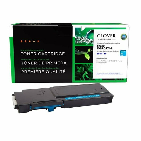 Clover Imaging Group Remanufactured Cyan Toner Cartridge for Xerox 106R02744 201111P